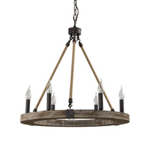 Carregar imagem no visualizador da galeria, 6-Light Farmhouse Wooden Pendant Lighting
