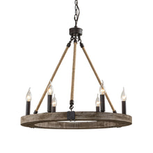 Cargar imagen en el visor de la galería, 6-Light Farmhouse Wooden Pendant Lighting
