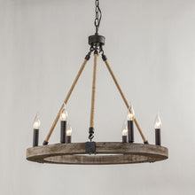 Carregar imagem no visualizador da galeria, 6-Light Farmhouse Wooden Pendant Lighting
