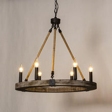 Carregar imagem no visualizador da galeria, 6-Light Farmhouse Wooden Pendant Lighting
