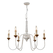 Cargar imagen en el visor de la galería, 6-Light French Country Candle-Style Chandelier in Distressed
