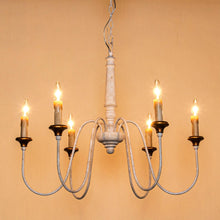 Cargar imagen en el visor de la galería, 6-Light French Country Candle-Style Chandelier in Distressed
