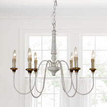 Load image into Gallery viewer, 6-Light French Country Candle-Style Chandelier in Distressed
