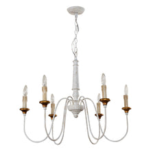 Cargar imagen en el visor de la galería, 6-Light French Country Candle-Style Chandelier in Distressed
