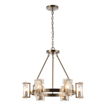 Load image into Gallery viewer, 6-Light Modern Mattle Glass Wheel Chandelier
