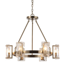 Load image into Gallery viewer, 6-Light Modern Mattle Glass Wheel Chandelier
