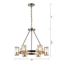 Load image into Gallery viewer, 6-Light Modern Mattle Glass Wheel Chandelier
