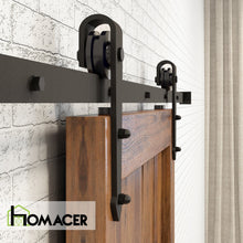 Carregar imagem no visualizador da galeria, Non-Bypass Sliding Barn Door Hardware Kit - Arrow Design Roller
