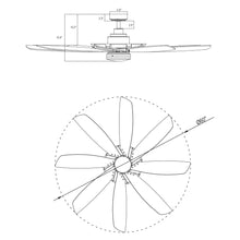 Load image into Gallery viewer, 60&quot; Antone Industrial DC Motor Downrod Mount Reversible Ceiling Fan with Lighting and Remote Control
