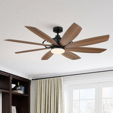 Cargar imagen en el visor de la galería, 60&quot; Antone Industrial DC Motor Downrod Mount Reversible Ceiling Fan with Lighting and Remote Control
