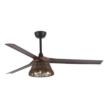 Carregar imagem no visualizador da galeria, 60&quot; Farmhouse Downrod Mount Reversible Ceiling Fan with Lighting and Remote Control
