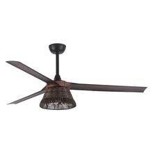 Load image into Gallery viewer, 60&quot; Farmhouse Downrod Mount Reversible Ceiling Fan with Lighting and Remote Control
