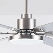 Carregar imagem no visualizador da galeria, 60&quot; Lucknow Modern Satin Nickel DC Motor Downrod Mount Reversible Ceiling Fan with Lighting and Remote Control
