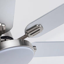 Load image into Gallery viewer, 60&quot; Lucknow Modern Satin Nickel DC Motor Downrod Mount Reversible Ceiling Fan with Lighting and Remote Control
