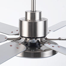 Carregar imagem no visualizador da galeria, 60&quot; Lucknow Modern Satin Nickel DC Motor Downrod Mount Reversible Ceiling Fan with Lighting and Remote Control
