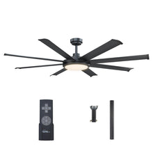 Carregar imagem no visualizador da galeria, 60&quot; Industrial DC Motor Downrod Mount Ceiling Fan with Lighting and Remote Control
