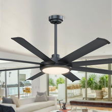 Carregar imagem no visualizador da galeria, 60&quot; Industrial DC Motor Downrod Mount Ceiling Fan with Lighting and Remote Control
