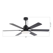 Carregar imagem no visualizador da galeria, 60&quot; Industrial DC Motor Downrod Mount Reversible Ceiling Fan with Lighting and Remote Control
