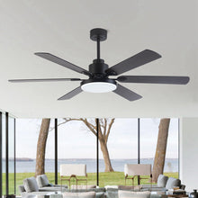 Load image into Gallery viewer, 60&quot; Industrial DC Motor Downrod Mount Reversible Ceiling Fan with Lighting and Remote Control
