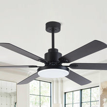 Cargar imagen en el visor de la galería, 60&quot; Industrial DC Motor Downrod Mount Reversible Ceiling Fan with Lighting and Remote Control
