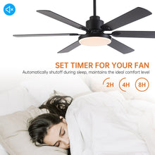 Load image into Gallery viewer, 60&quot; Industrial DC Motor Downrod Mount Reversible Ceiling Fan with Lighting and Remote Control
