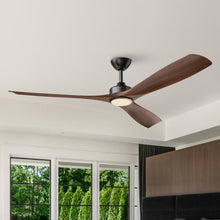 Load image into Gallery viewer, 60&quot; Newbury Industrial DC Motor Downrod Mount Reversible Ceiling Fan with Lighting and Remote Control
