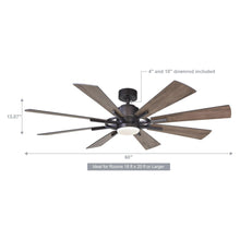 Carregar imagem no visualizador da galeria, 60&quot; Oretha Windmill DC Ceiling Fan with LED Lighting
