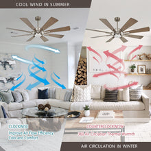 Carregar imagem no visualizador da galeria, 60&quot; Oretha Windmill DC Ceiling Fan with LED Lighting
