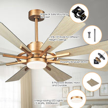 Carregar imagem no visualizador da galeria, 60&quot; Oretha Windmill DC Ceiling Fan with LED Lighting
