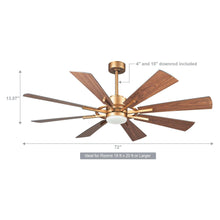 Carregar imagem no visualizador da galeria, 60&quot; Oretha Windmill DC Ceiling Fan with LED Lighting
