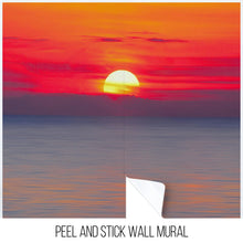 Cargar imagen en el visor de la galería, Red Sky Sunset over Beach Wall Mural Decal Sticker #6005
