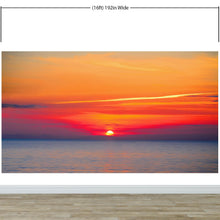 Cargar imagen en el visor de la galería, Red Sky Sunset over Beach Wall Mural Decal Sticker #6005
