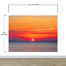 Cargar imagen en el visor de la galería, Red Sky Sunset over Beach Wall Mural Decal Sticker #6005
