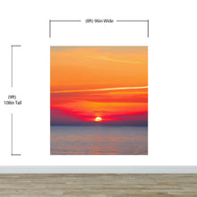 Cargar imagen en el visor de la galería, Red Sky Sunset over Beach Wall Mural Decal Sticker #6005
