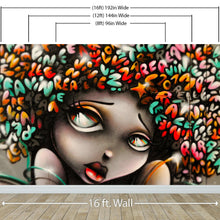 Load image into Gallery viewer, Graffiti Art Wall Mural Decal Sticker of Girl #6007
