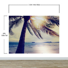 Carregar imagem no visualizador da galeria, Beach Palm Tree Coastline Sunset Wall Mural #6040
