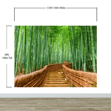 Carregar imagem no visualizador da galeria, Japanese Bamboo Forest Arashiyama Woods Wall Mural #6043
