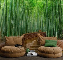 Carregar imagem no visualizador da galeria, Japanese Bamboo Forest Arashiyama Woods Wall Mural #6043
