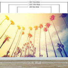 Cargar imagen en el visor de la galería, Retro California Sunset Palmtree Wall Mural #6050
