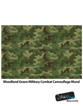 Cargar imagen en el visor de la galería, Woodland Green Military Combat Camo Camouflage Wall Mural #6064
