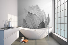 Cargar imagen en el visor de la galería, Black and White Lotus Flower Wall Mural #6116
