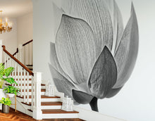 Cargar imagen en el visor de la galería, Black and White Lotus Flower Wall Mural #6116
