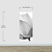 Cargar imagen en el visor de la galería, Black and White Lotus Flower Wall Mural #6116
