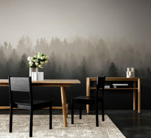 Cargar imagen en el visor de la galería, Misty Pine Forest Wall Mural. Peaceful Foggy Morning Scenery. #6122
