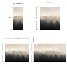 Cargar imagen en el visor de la galería, Misty Pine Forest Wall Mural. Peaceful Foggy Morning Scenery. #6122
