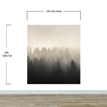 Cargar imagen en el visor de la galería, Misty Pine Forest Wall Mural. Peaceful Foggy Morning Scenery. #6122
