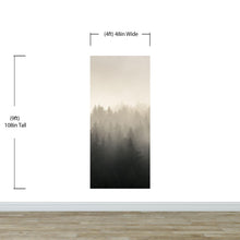 Cargar imagen en el visor de la galería, Misty Pine Forest Wall Mural. Peaceful Foggy Morning Scenery. #6122
