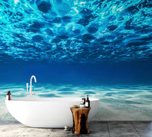 Load image into Gallery viewer, Underwater Wallpaper. View of Tropical Beach Wall Mural #6124
