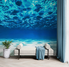 Load image into Gallery viewer, Underwater Wallpaper. View of Tropical Beach Wall Mural #6124
