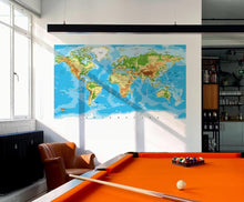 Carregar imagem no visualizador da galeria, Large Blue World Map Wall Mural. #6134

